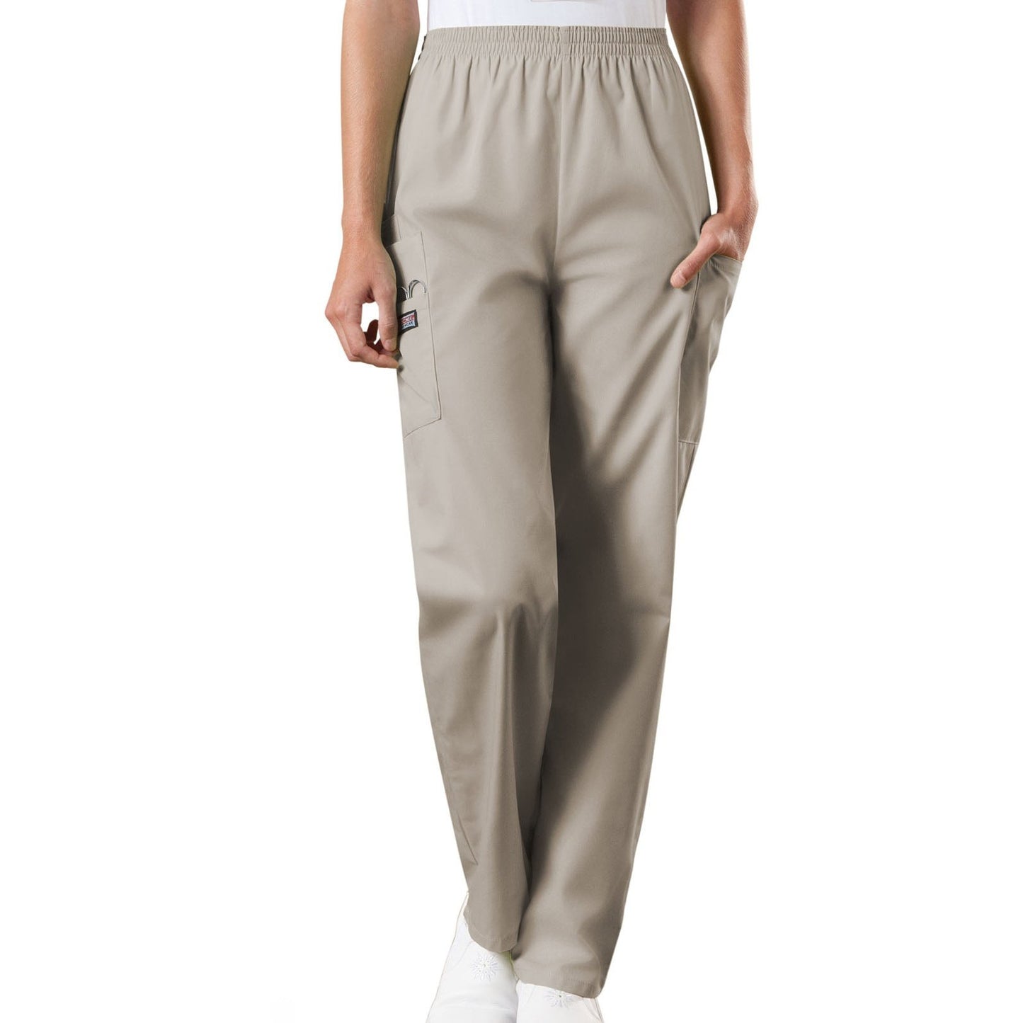 Cherokee WorkWear Women's Elastic Waist Scrub Pant - Tall Scrubs Cherokee 2XL Khaki 