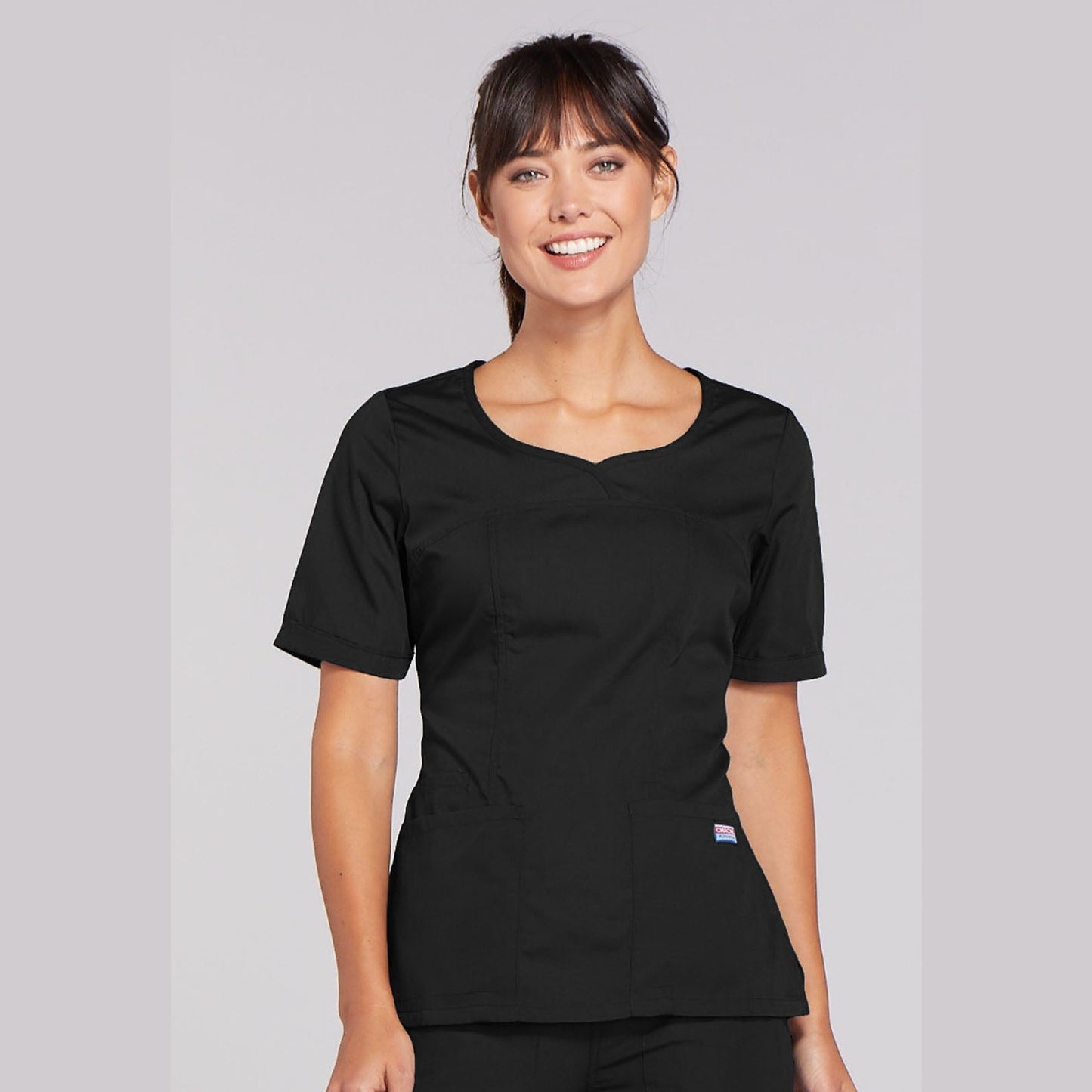 Cherokee WorkWear Women's Novelty V-Neck Scrub Top Scrubs Cherokee XS Black