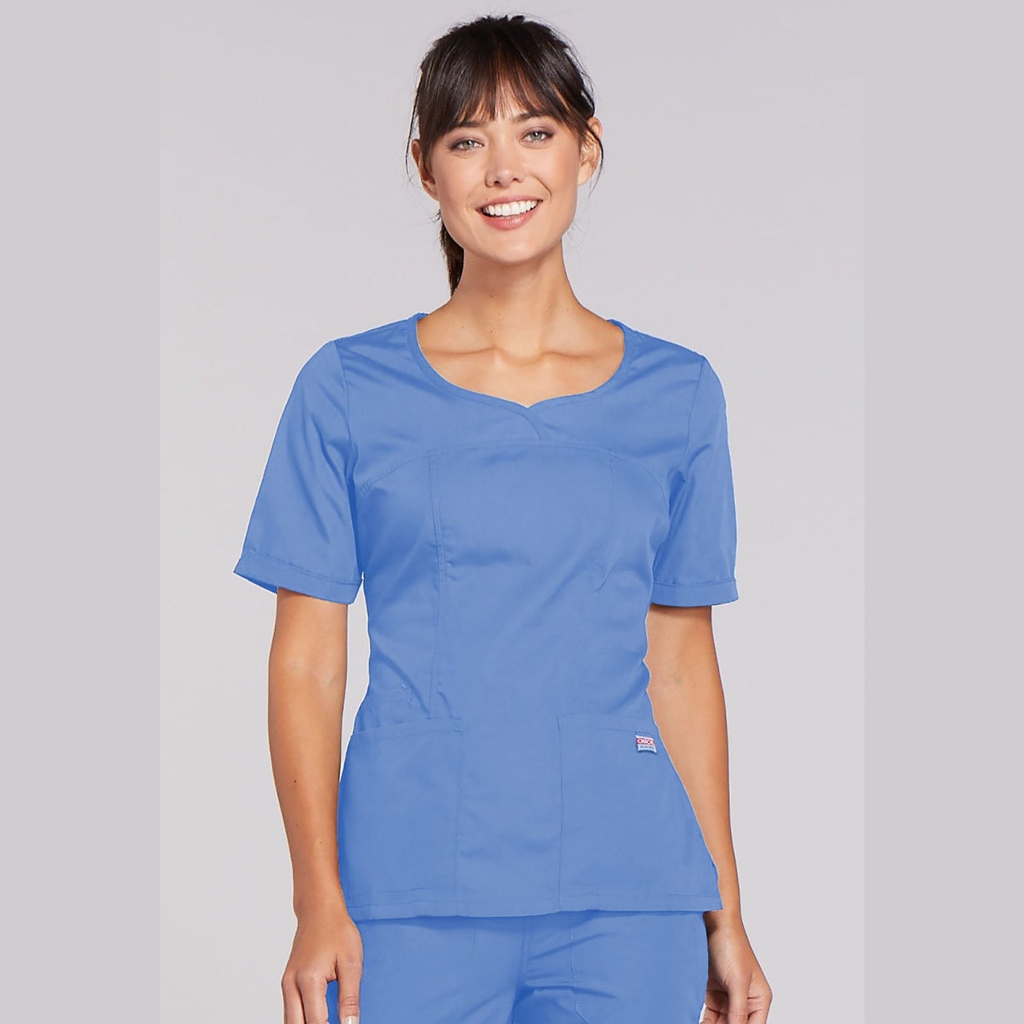 Cherokee WorkWear Women's Novelty V-Neck Scrub Top Scrubs Cherokee XS Ceil Blue