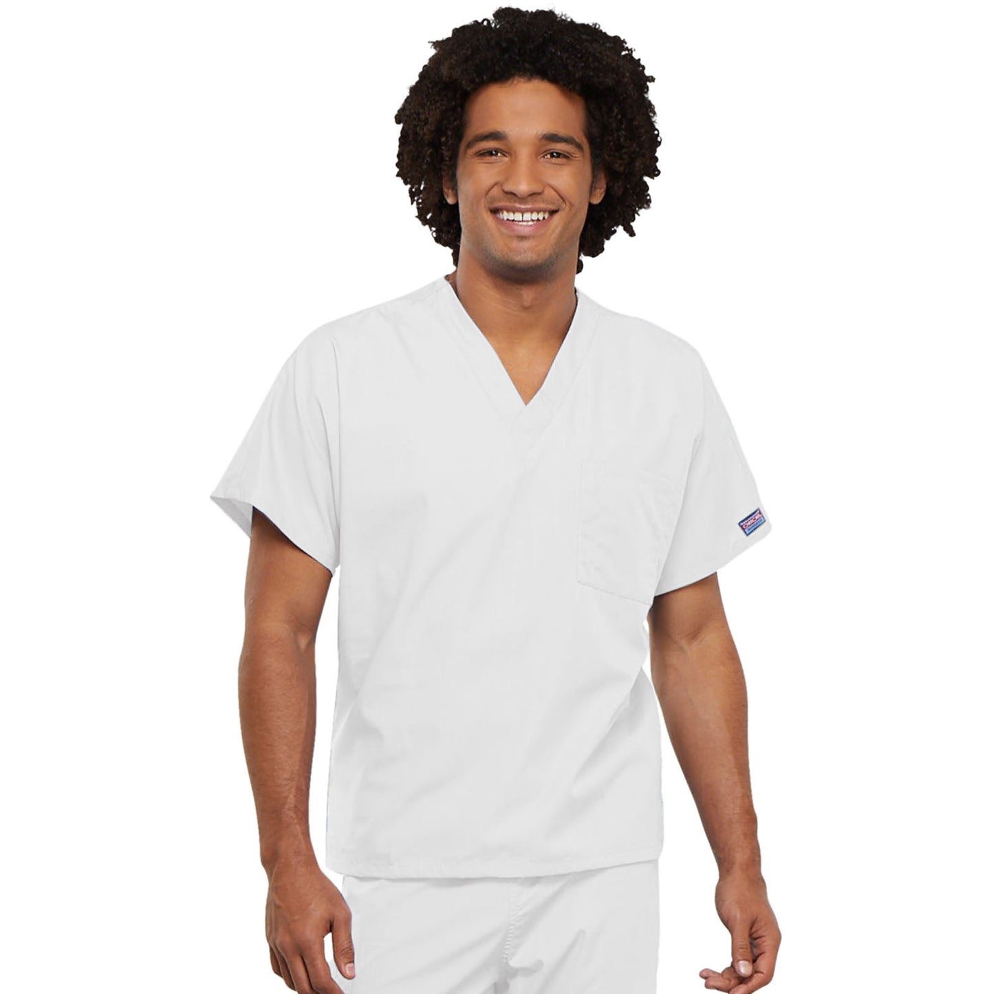 Cherokee WorkWear Unisex Tunic Scrub Top Cherokee XS White