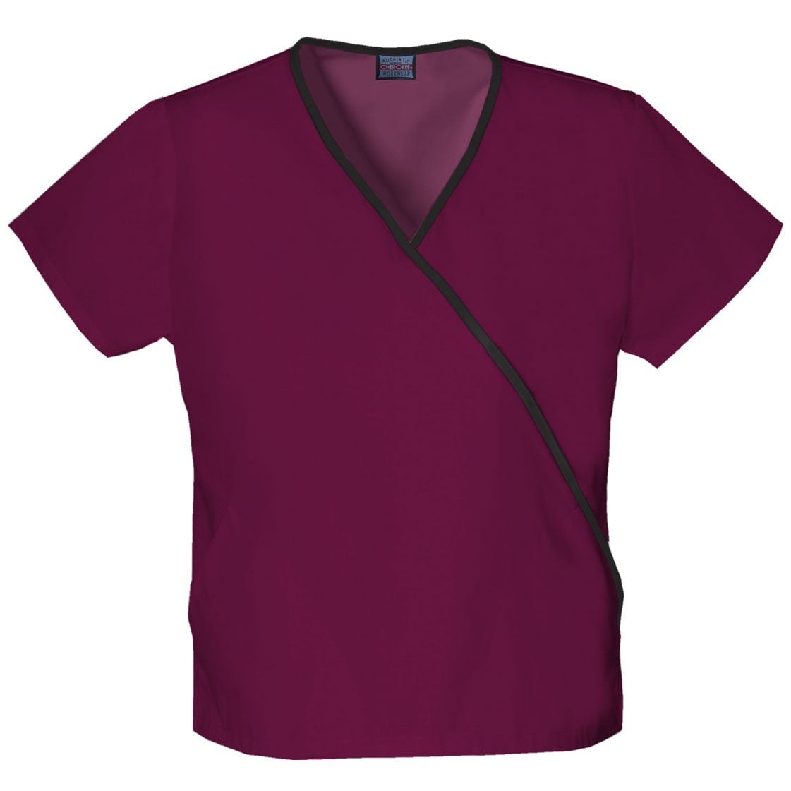 Cherokee WorkWear Women's Mock Wrap Tunic Scrub Top Scrubs Cherokee S Wine