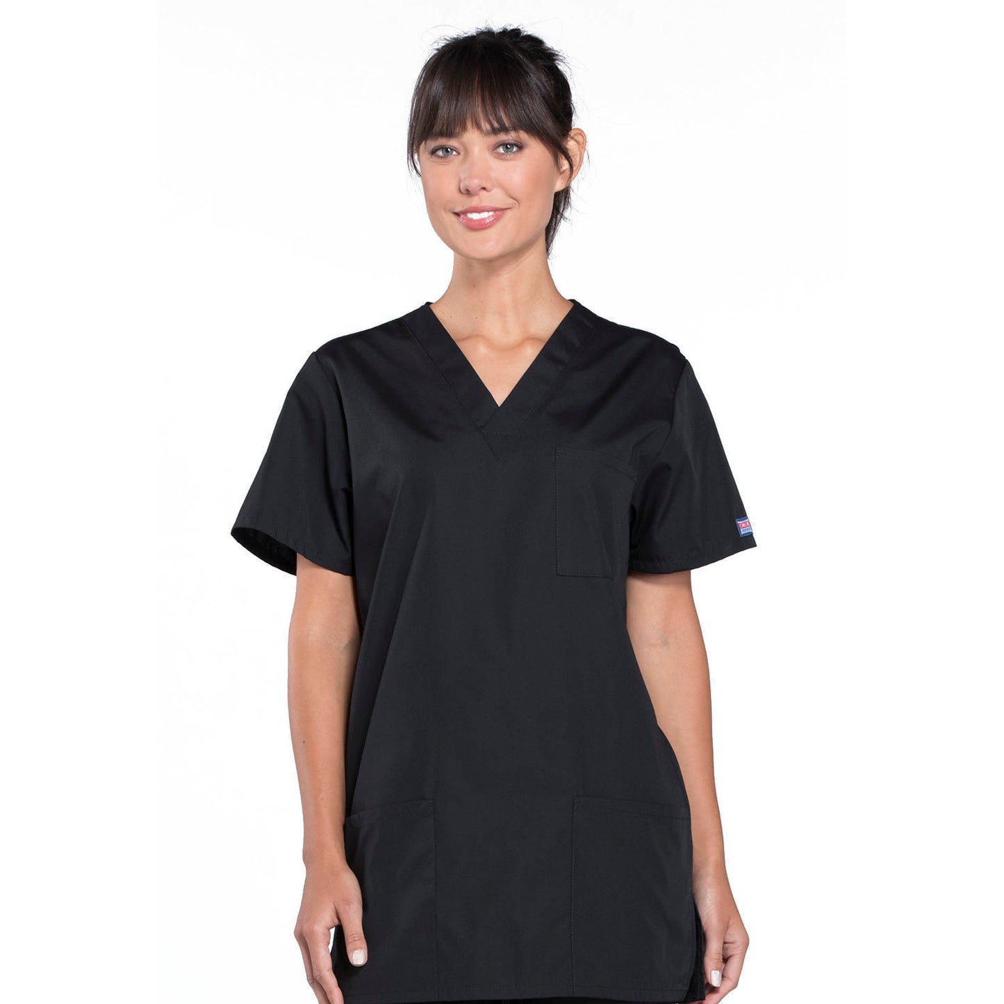 Cherokee WorkWear Unisex V-Neck Scrub Top Scrubs Cherokee XS Black 