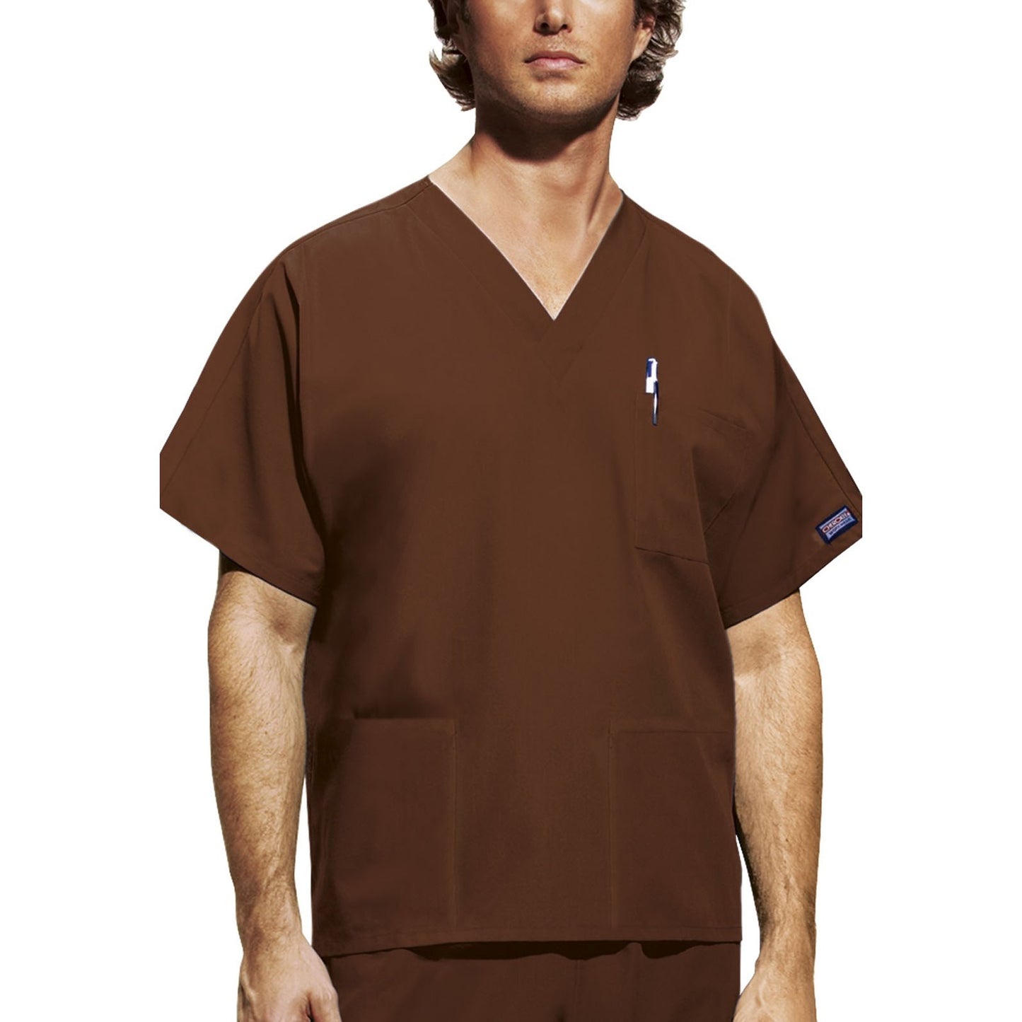 Cherokee WorkWear Unisex V-Neck Scrub Top Scrubs Cherokee 5XL Chocolate 