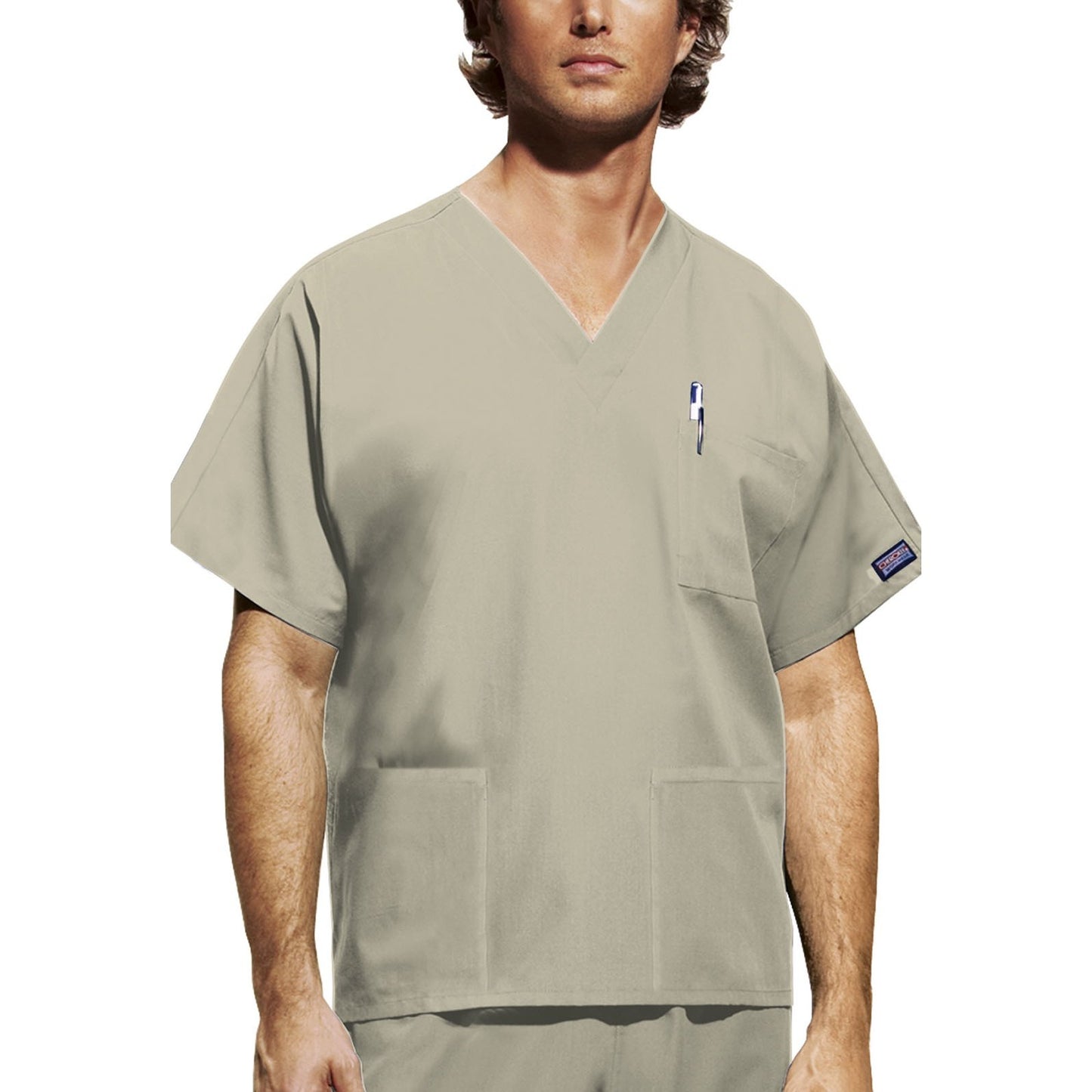Cherokee WorkWear Unisex V-Neck Scrub Top Scrubs Cherokee XS Khaki