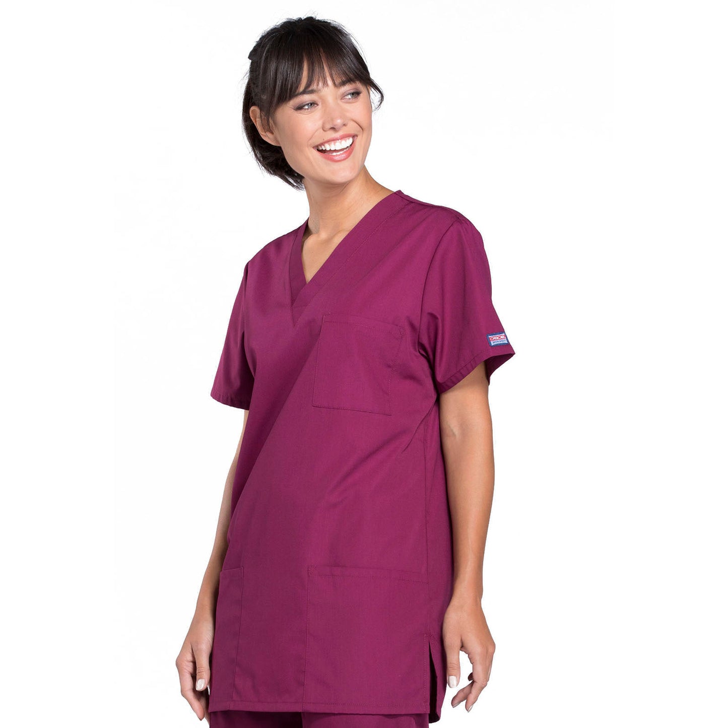 Cherokee WorkWear Unisex V-Neck Scrub Top Scrubs Cherokee XS Wine 