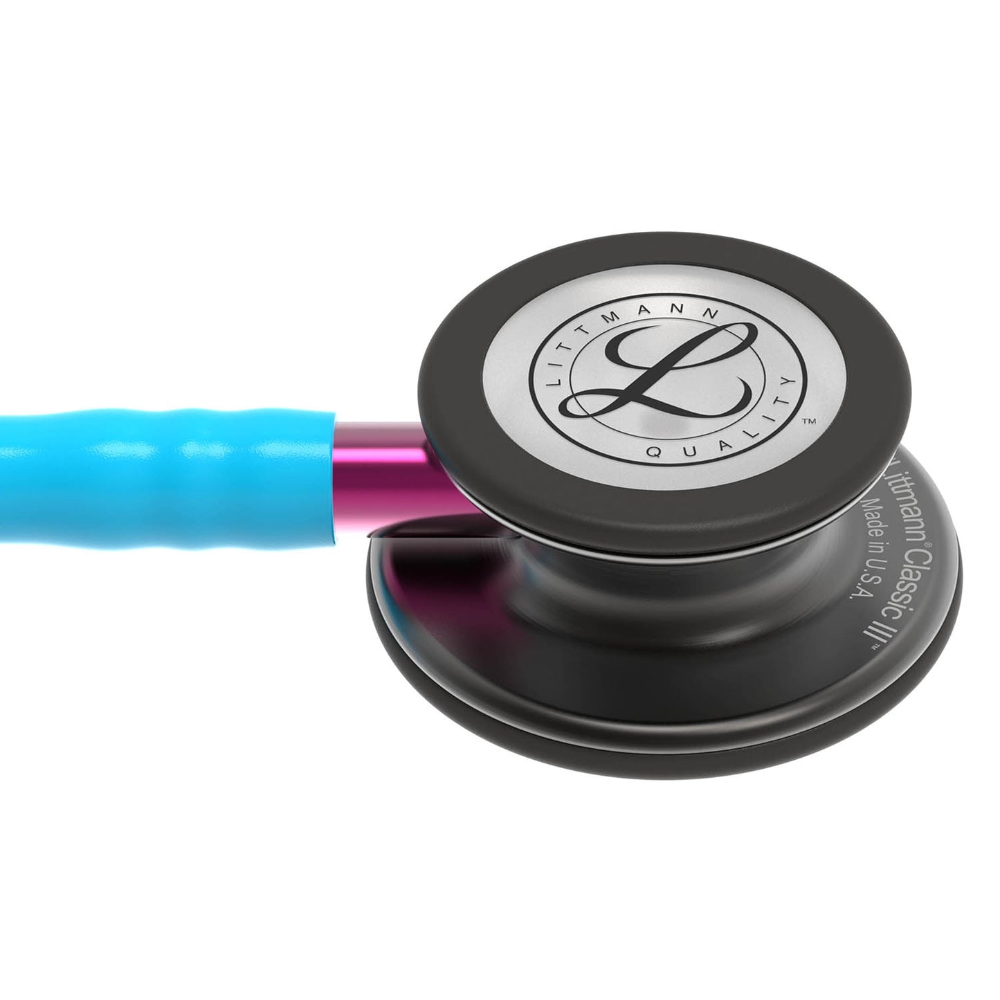 Littmann Classic III Monitoring Stethoscope: Smoke & Turquoise - Pink Stem 5872 Stethoscopes 3M Littmann   