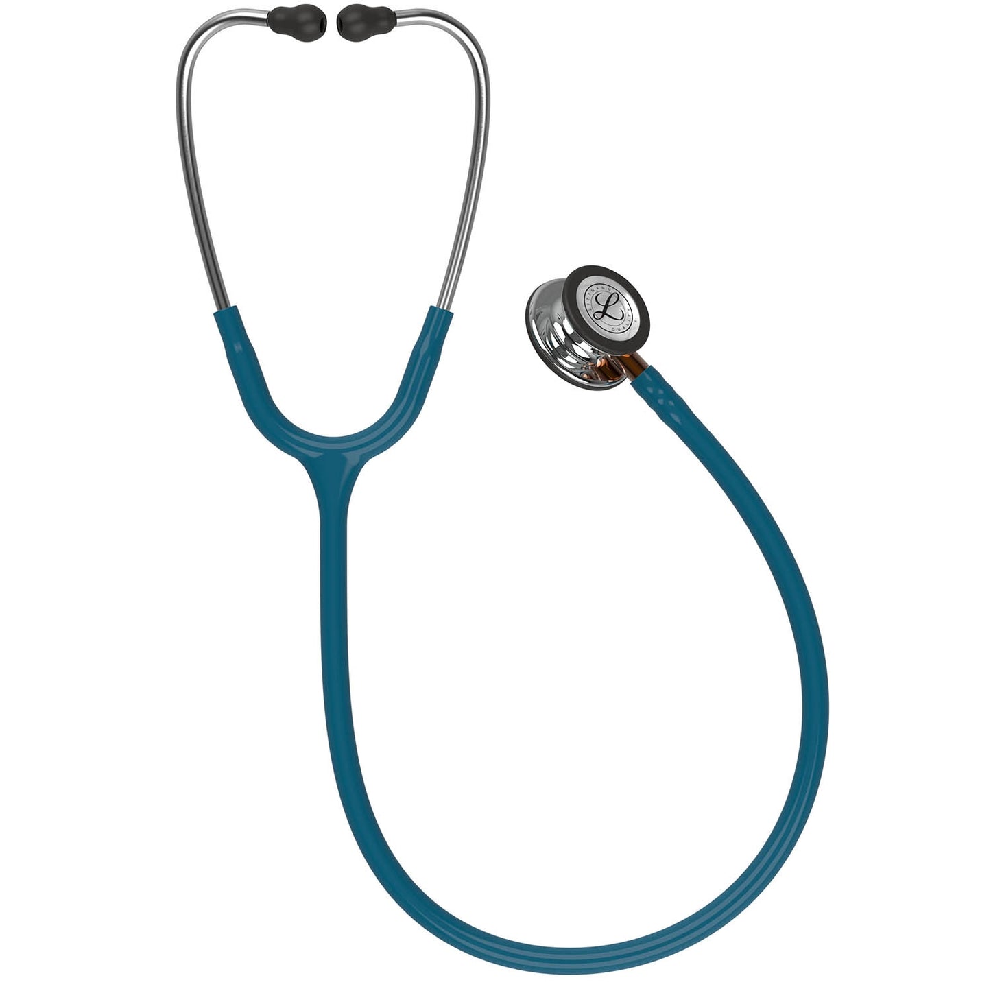 Littmann Classic III Monitoring Stethoscope: Mirror & Caribbean Blue - Orange Stem 5874 Stethoscopes 3M Littmann   