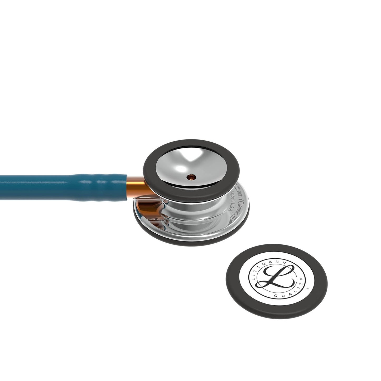 Littmann Classic III Monitoring Stethoscope: Mirror & Caribbean Blue - Orange Stem 5874 Stethoscopes 3M Littmann   