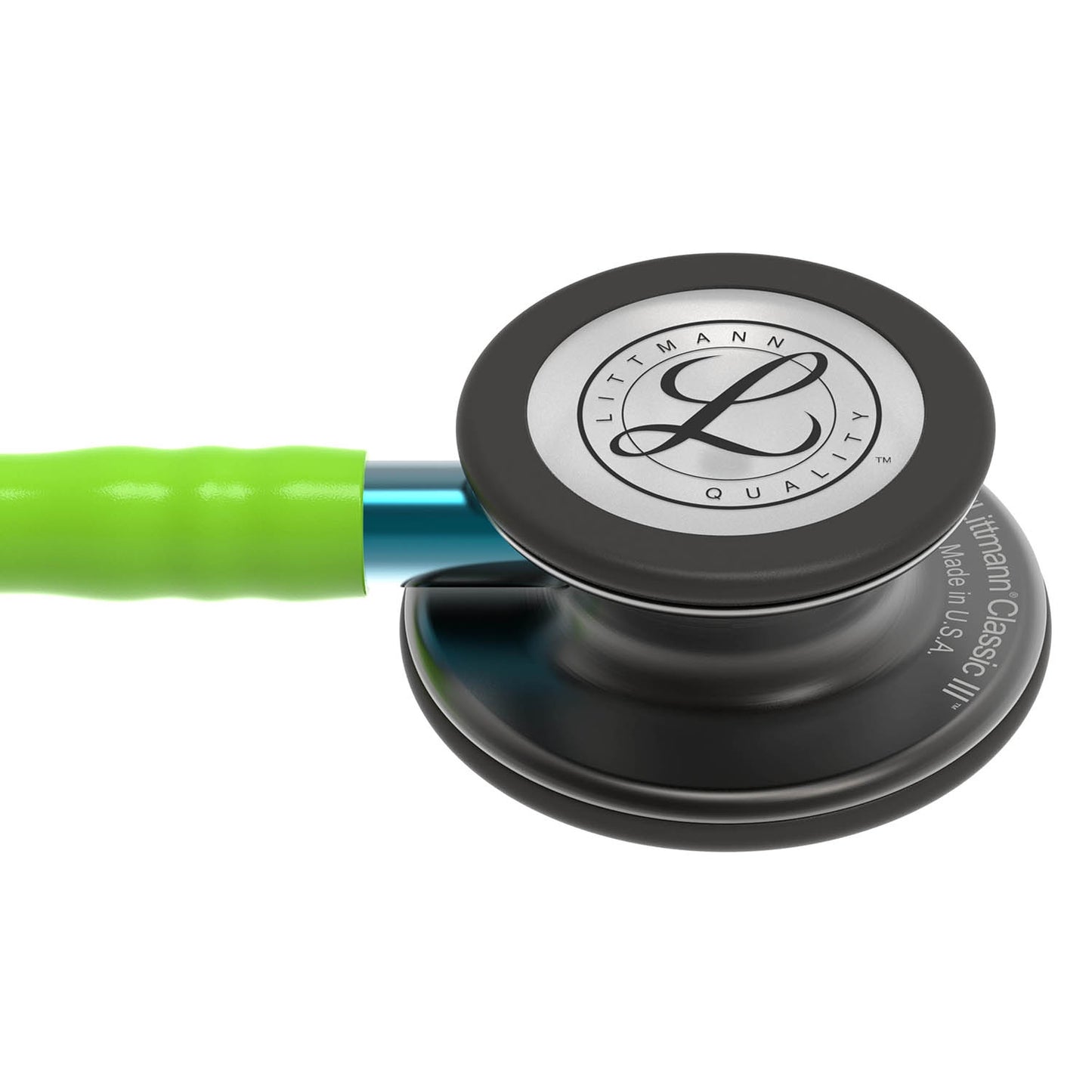 Littmann Classic III Monitoring Stethoscope: Smoke & Lime Green - Blue Stem 5875 Stethoscopes 3M Littmann   
