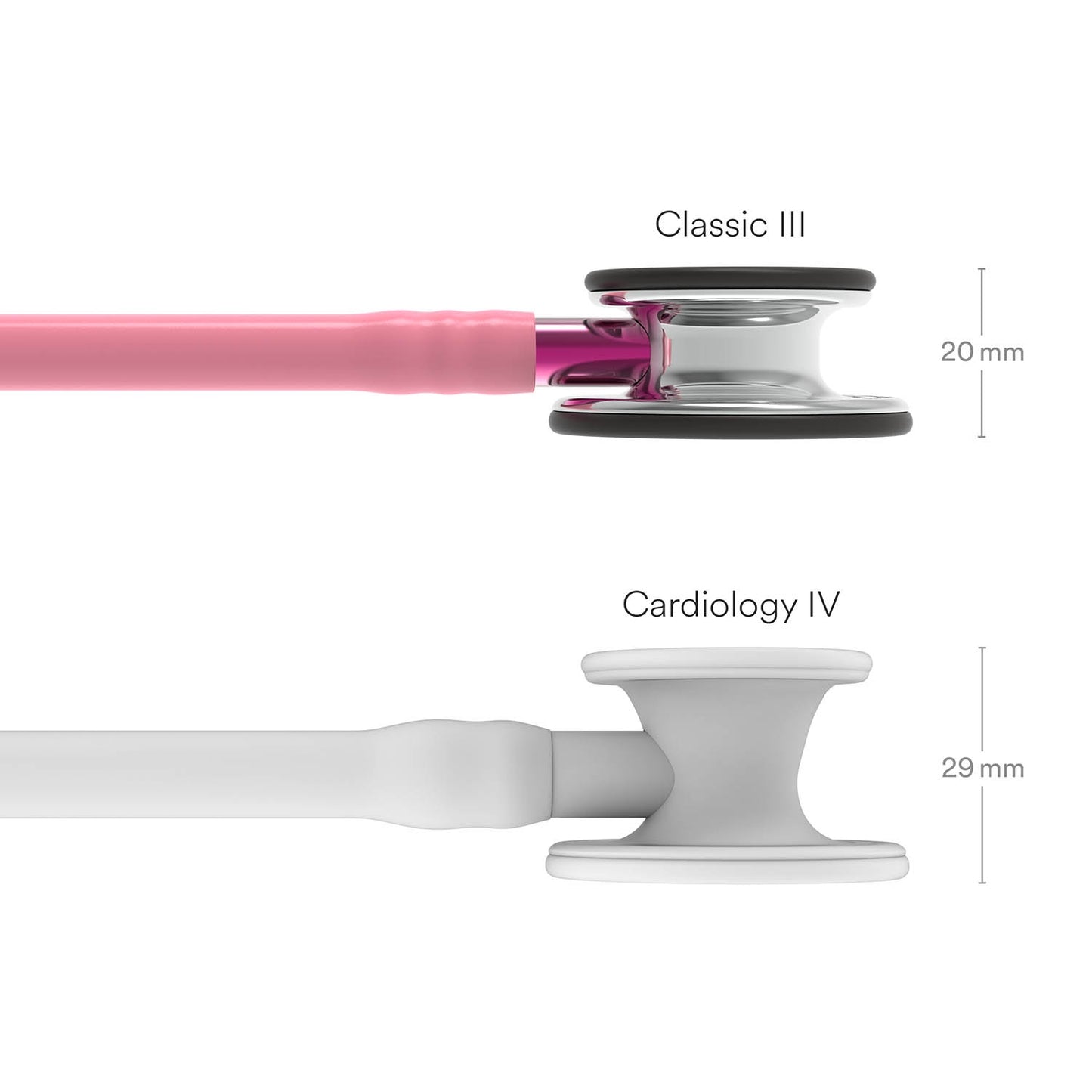 Littmann Classic III Monitoring Stethoscope: Mirror & Pearl Pink - Pink Stem 5962 Stethoscopes 3M Littmann