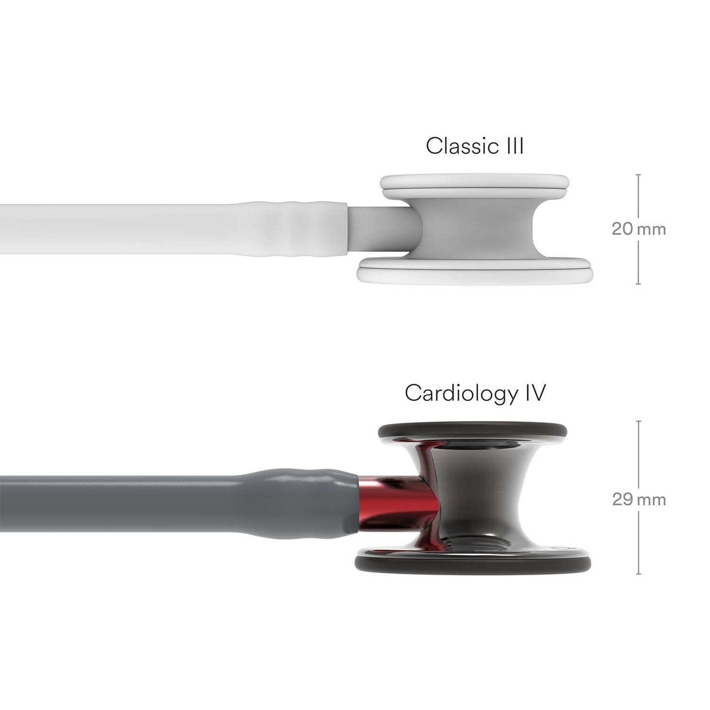 Littmann Cardiology IV Diagnostic Stethoscope: Grey & Smoke - Red Stem - Limited Edition Featuring Red Logo Diaphragm & Engraved Heart 6183 Stethoscopes 3M Littmann