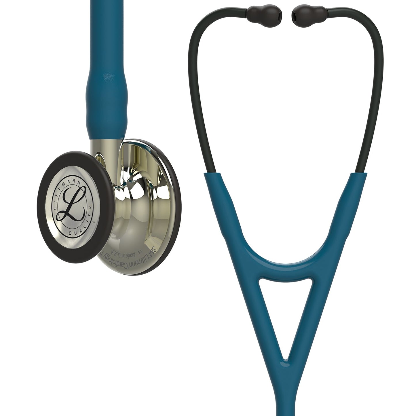 Littmann Cardiology IV Diagnostic Stethoscope: Champagne & Caribbean Blue 6190 - Over Engraved 3M Littmann Stethoscopes 3M Littmann