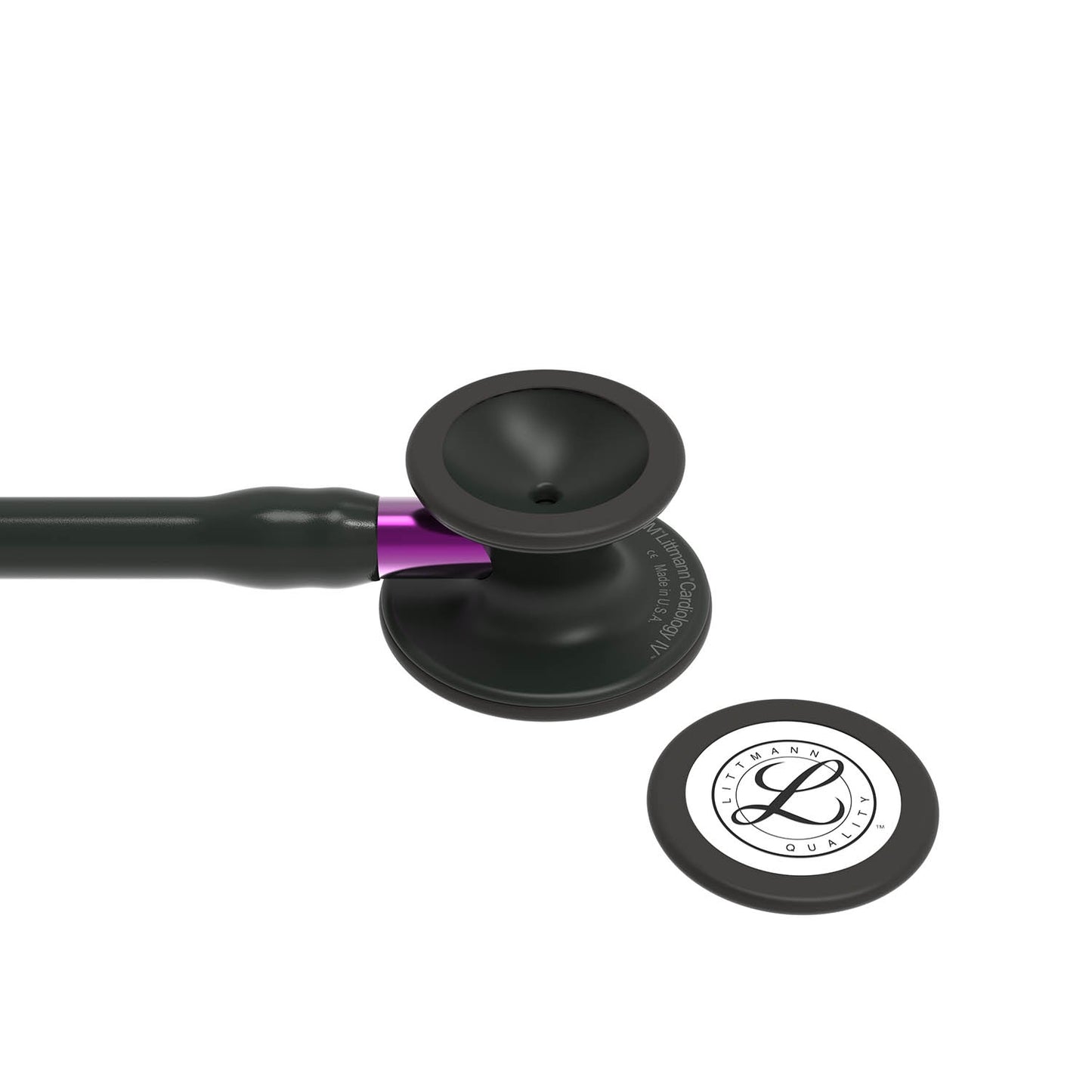 Littmann Cardiology IV Diagnostic Stethoscope: Black & Black - Violet Stem 6203 Stethoscopes 3M Littmann