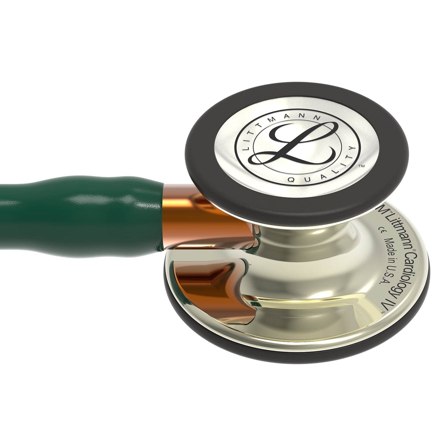 Littmann Cardiology IV Diagnostic Stethoscope: Polished Champagne & Hunter Green - Orange Stem 6206 Stethoscopes 3M Littmann