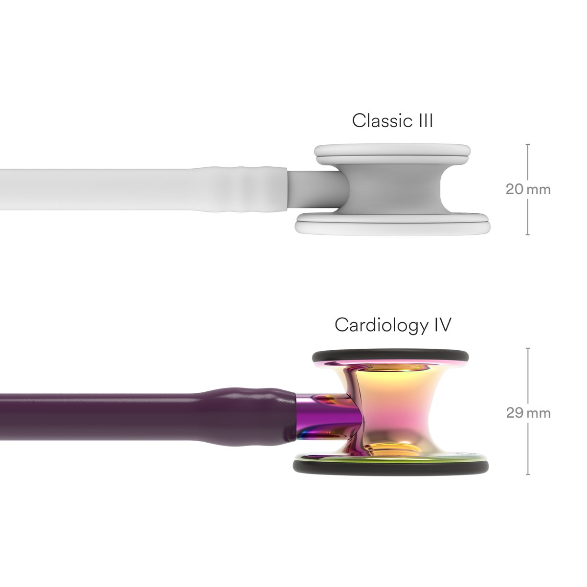Littmann Cardiology IV Diagnostic Stethoscope: Polished Rainbow & Plum - Violet Stem 6239 Stethoscopes 3M Littmann
