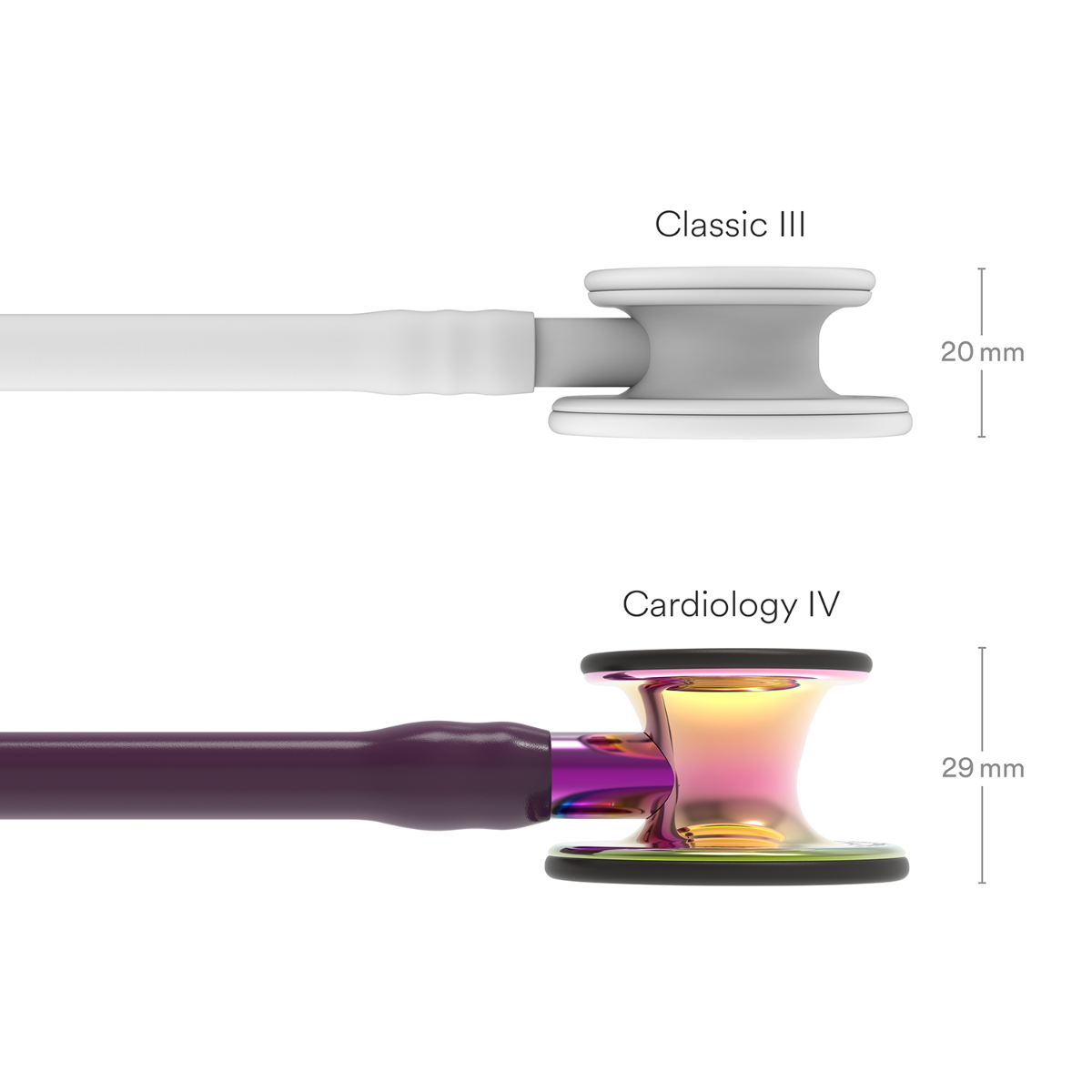 Littmann Cardiology IV Diagnostic Stethoscope: Polished Rainbow & Plum - Violet Stem 6239 Stethoscopes 3M Littmann   