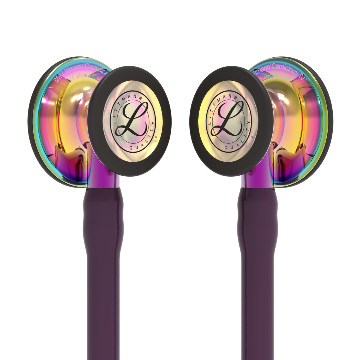 Littmann Cardiology IV Diagnostic Stethoscope: Polished Rainbow & Plum - Violet Stem 6239 Stethoscopes 3M Littmann
