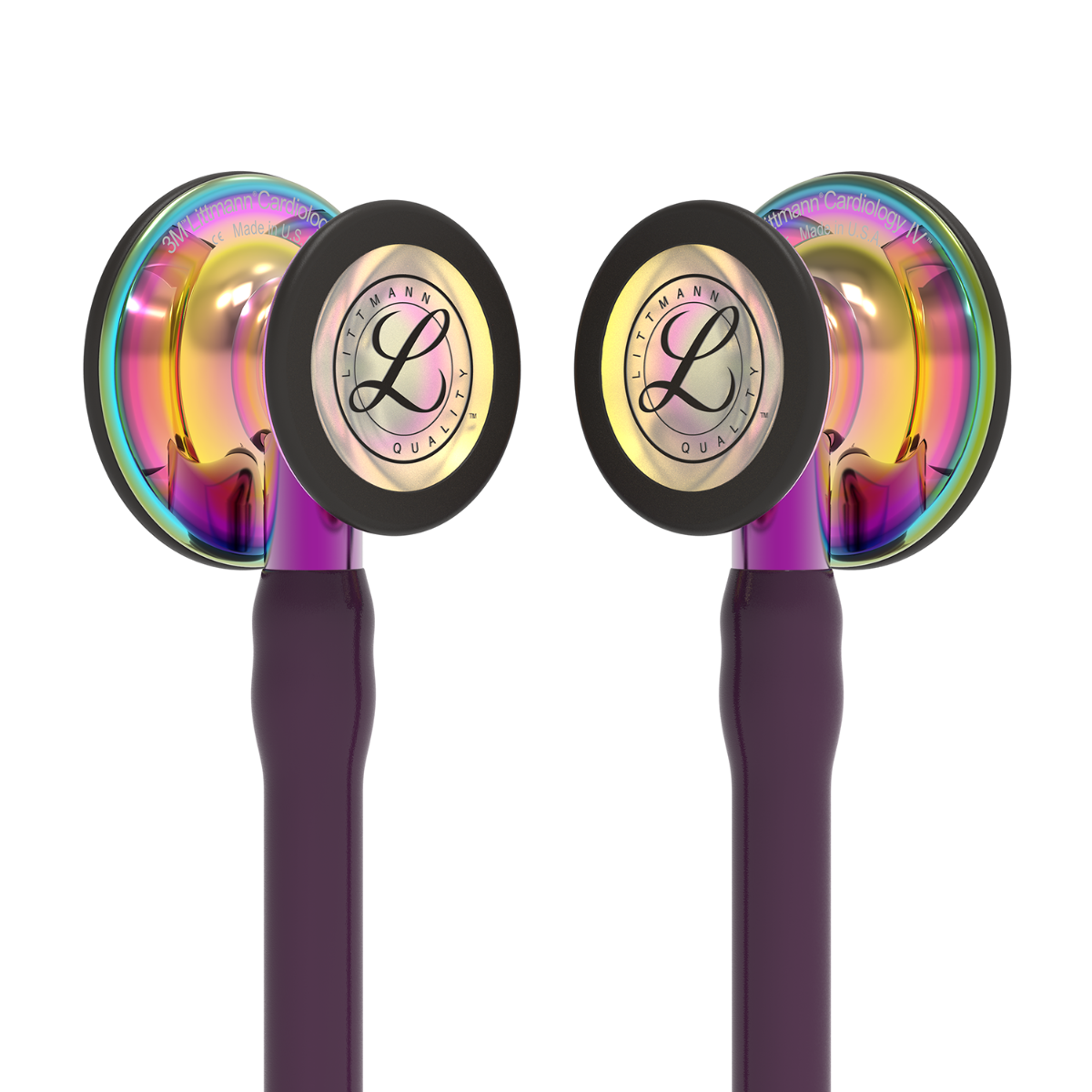 Littmann Cardiology IV Diagnostic Stethoscope: Polished Rainbow & Plum - Violet Stem 6239 Stethoscopes 3M Littmann   