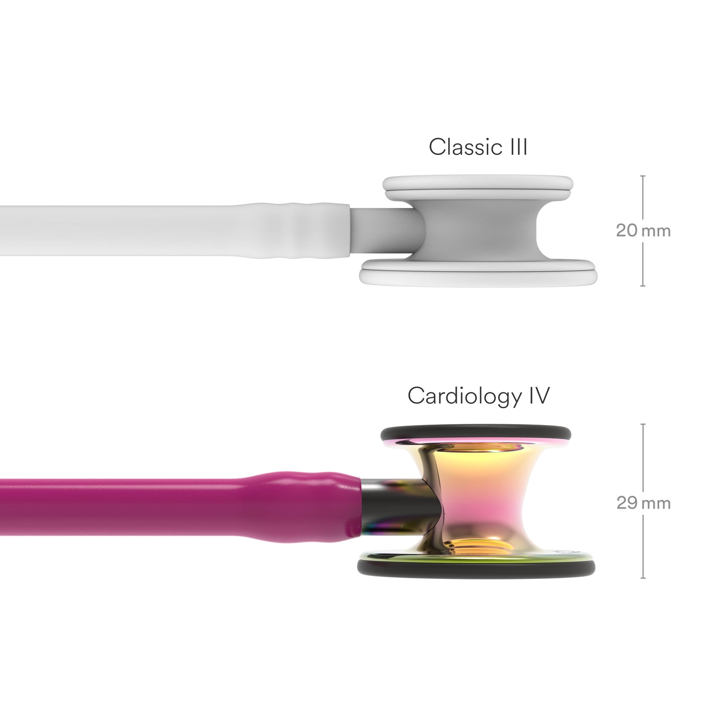 Littmann Cardiology IV Diagnostic Stethoscope: Polished Rainbow & Raspberry - Smoke Stem 6241 Stethoscopes 3M Littmann