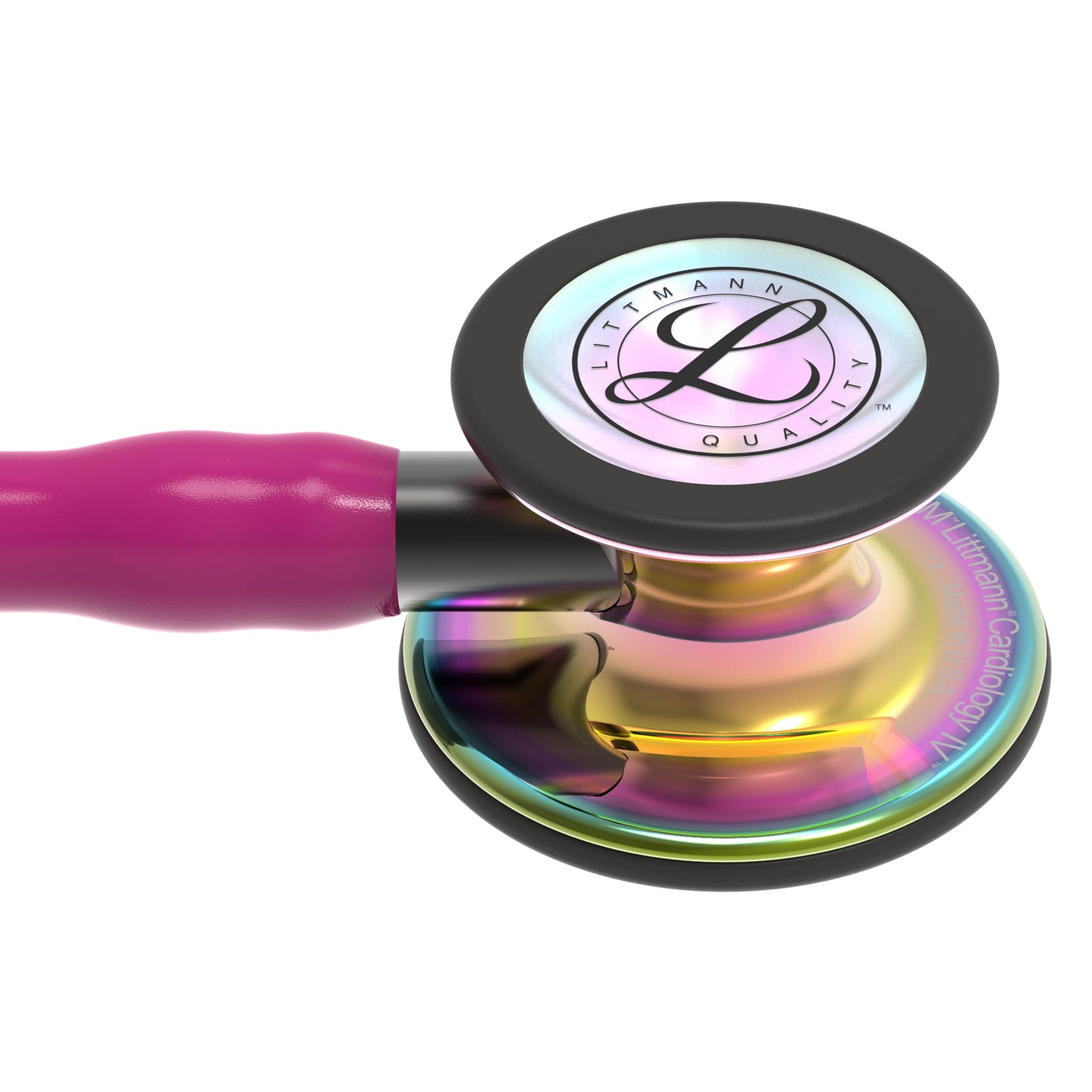 Littmann Cardiology IV Diagnostic Stethoscope: Polished Rainbow & Raspberry - Smoke Stem 6241 Stethoscopes 3M Littmann