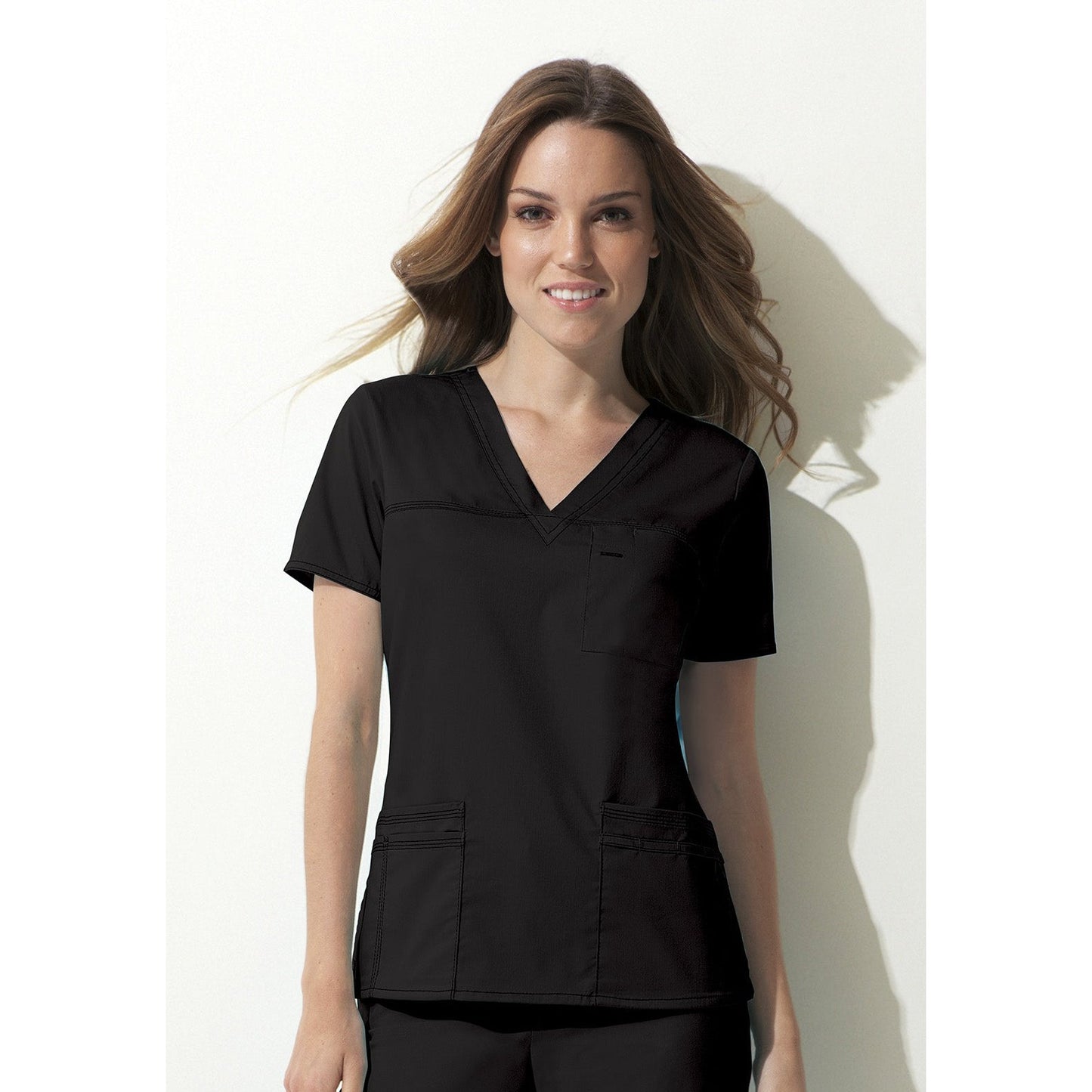 Dickies Women's Utility Gen Flex V-Neck Scrub Top - 2XL Scrubs Dickies Black