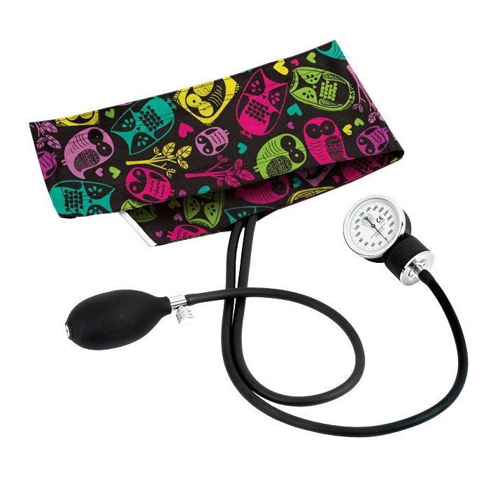 Premium Adult Aneroid Sphygmomanometer Blood Pressure Prestige Owls - Black