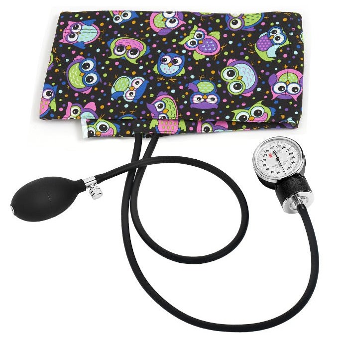 Premium Adult Aneroid Sphygmomanometer Blood Pressure Prestige Party Owls - Black