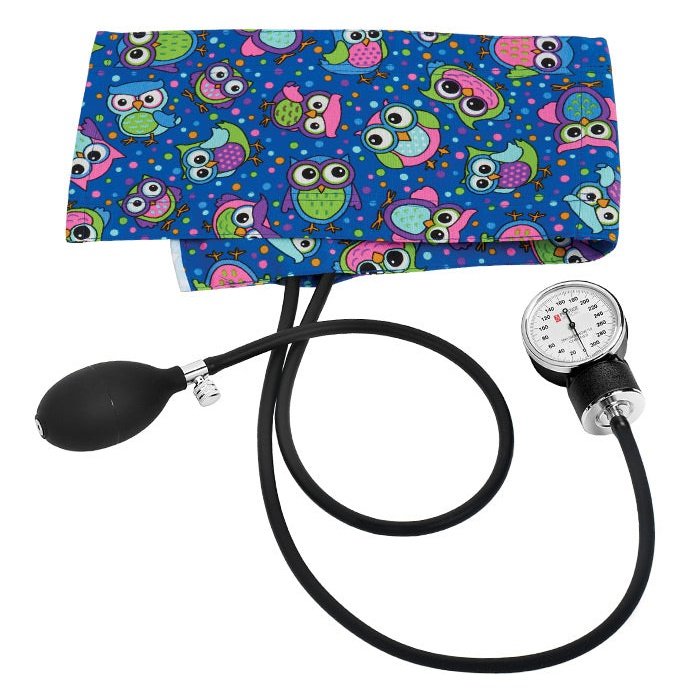 Premium Adult Aneroid Sphygmomanometer Blood Pressure Prestige Party Owls - Blue