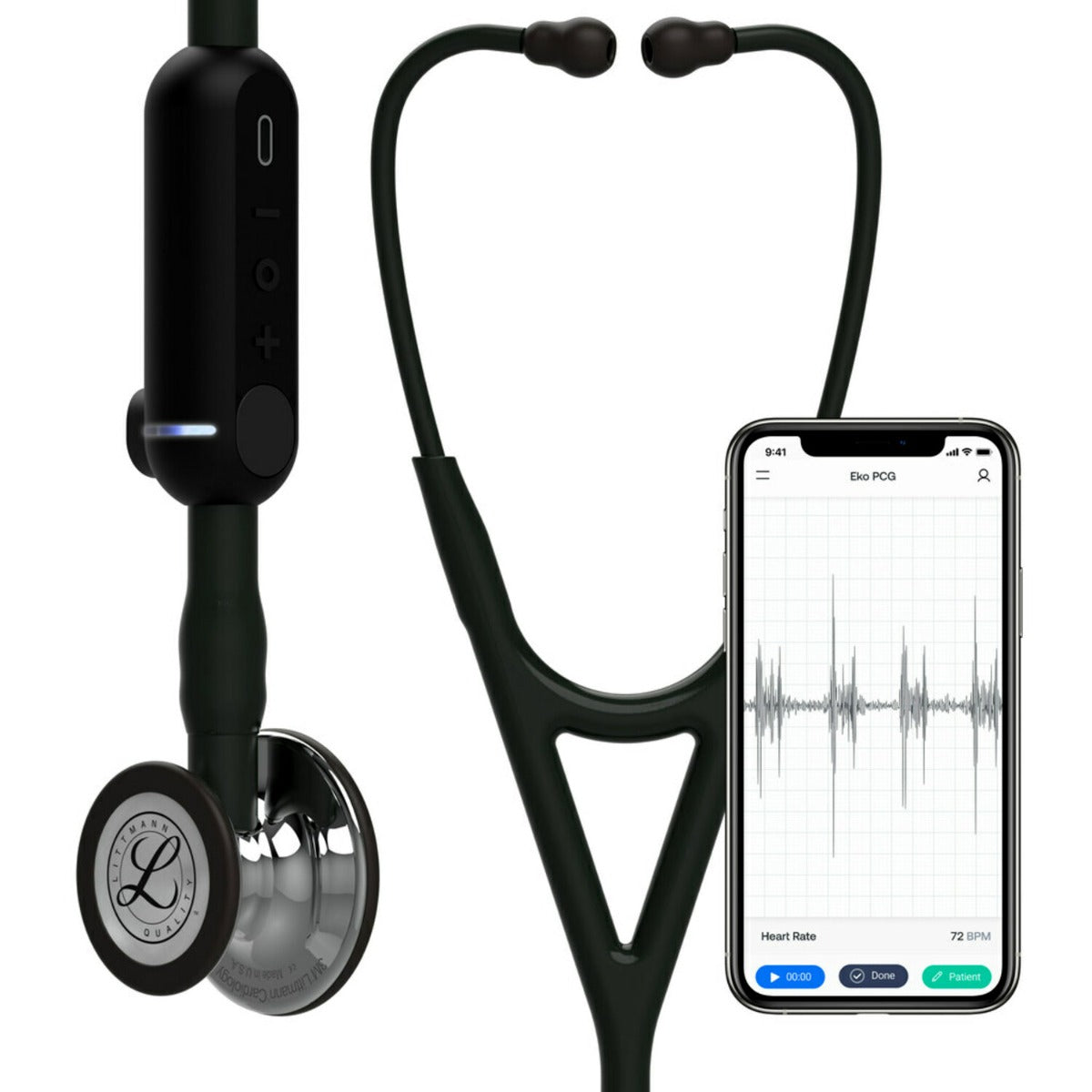 Littmann CORE Digital Stethoscope - 8890 Mirror Chestpiece & Black Stethoscopes 3M Littmann