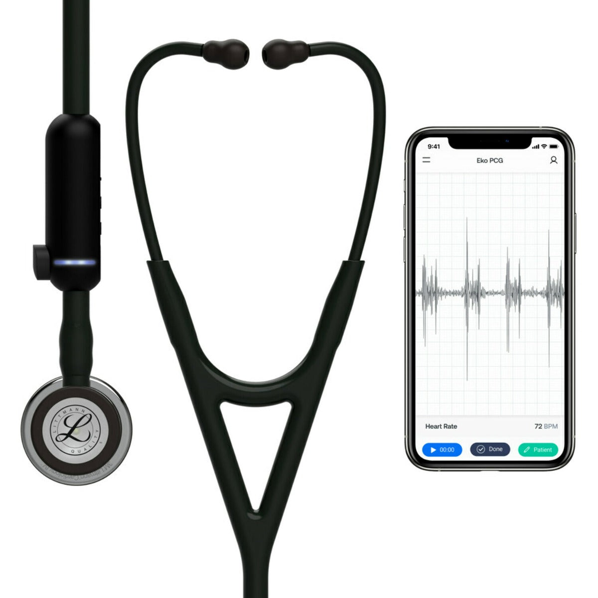 Littmann CORE Digital Stethoscope - 8890 Mirror Chestpiece & Black Stethoscopes 3M Littmann