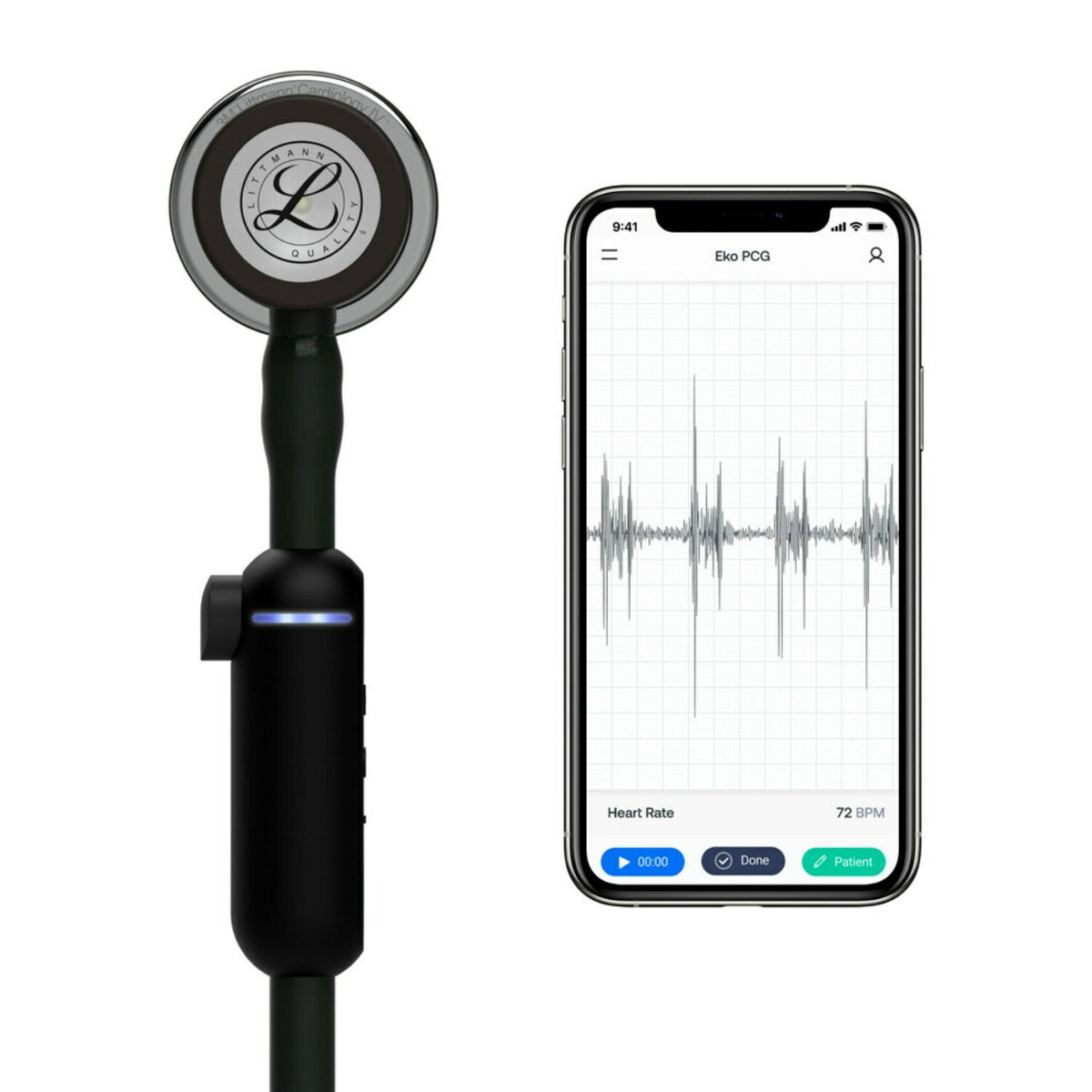 Littmann CORE Digital Stethoscope - 8890 Mirror Chestpiece & Black Stethoscopes 3M Littmann