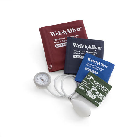 Welch Allyn DuraShock DS44 Integrated Aneroid Sphygmomanometer with 4 Cuff Kit (Size 09 to Size 12) Welch Allyn