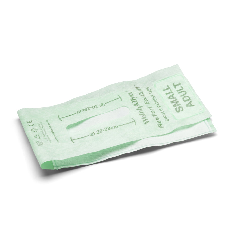 Welch Allyn FlexiPort ECO Blood Pressure Cuff; Size-10 Small Adult, Single-Patient Use, No Tubes or Connectors - Pack of 100 Accessories Welch Allyn