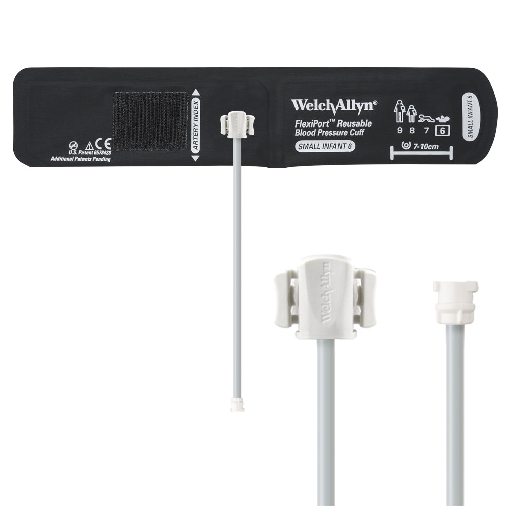 Welch Allyn FlexiPort Blood Pressure Cuff; Size-06 Small Infant, Reusable, 1-Tube, Female Locking (#5082-182) Connector Accessories Welch Allyn