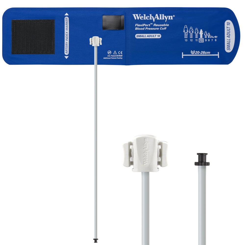 Welch Allyn FlexiPort Blood Pressure Cuff; Size-10 Small Adult, Reusable, 1-Tube, Tri-Purpose (#5082-168) Connector Accessories Welch Allyn