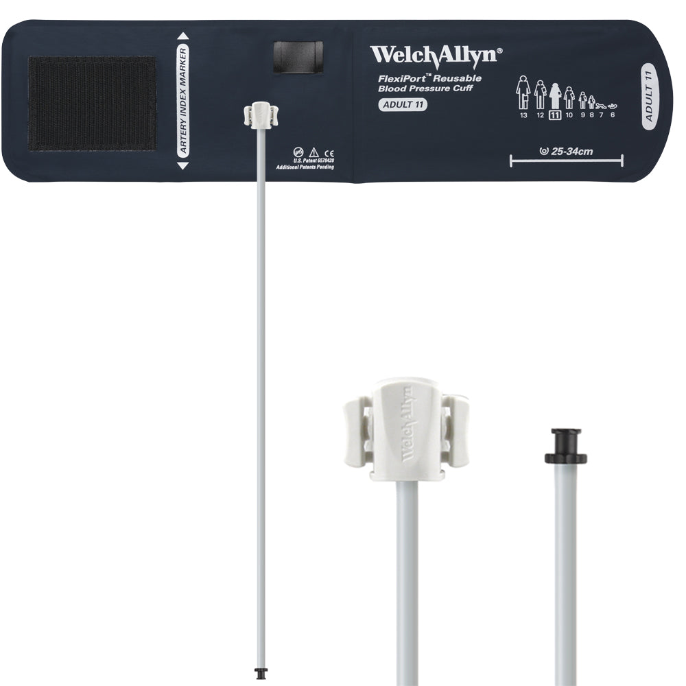 Welch Allyn FlexiPort Blood Pressure Cuff; Size-11 Adult, Reusable, 1-Tube, Tri-Purpose (#5082-168) Connector Accessories Welch Allyn