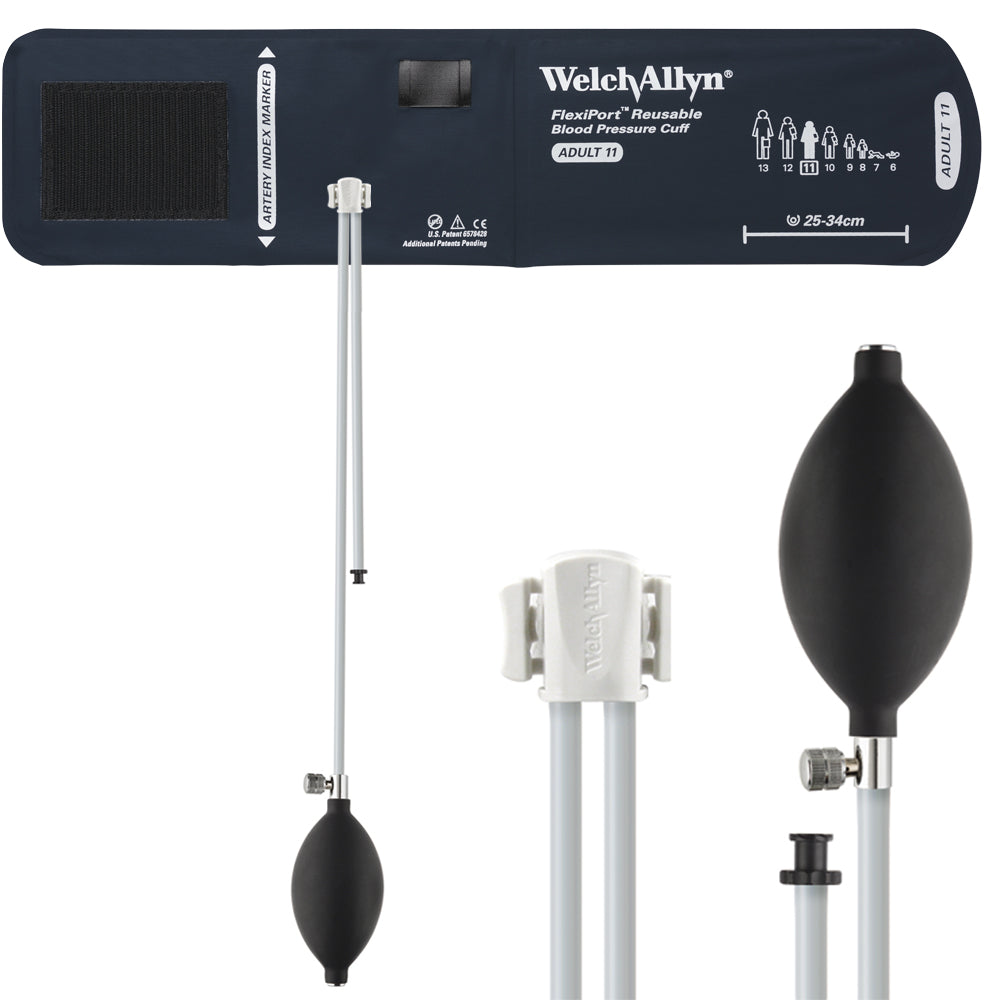 Welch Allyn FlexiPort Blood Pressure Cuff; Size-11 Adult, Reusable, 2- Tubes Accessories Welch Allyn