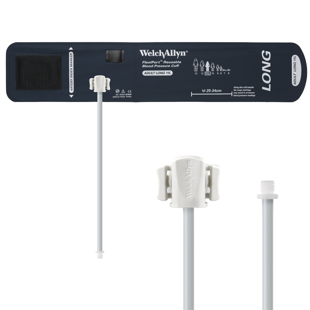 Welch Allyn FlexiPort Blood Pressure Cuff; Size-11L Adult Long, Reusable, 1-Tube Accessories Welch Allyn