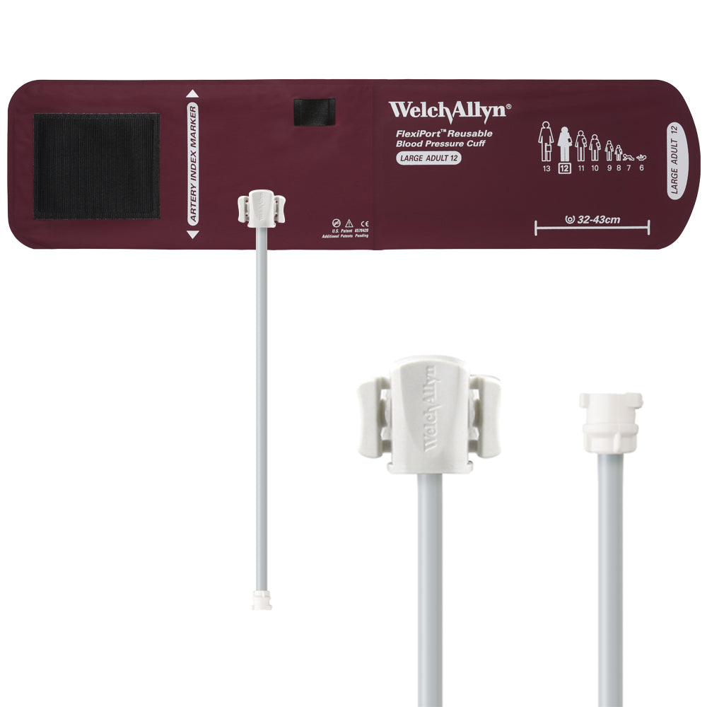 Welch Allyn FlexiPort Blood Pressure Cuff; Size-12 Large Adult, Reusable, 1-Tube Accessories Welch Allyn