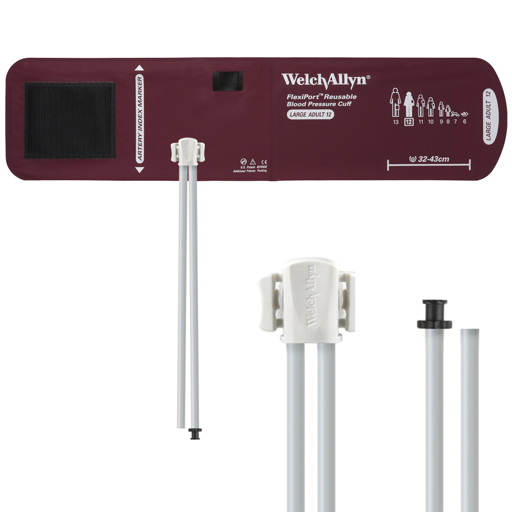 Welch Allyn FlexiPort Blood Pressure Cuff; Size-12 Large Adult, Reusable Accessories Welch Allyn