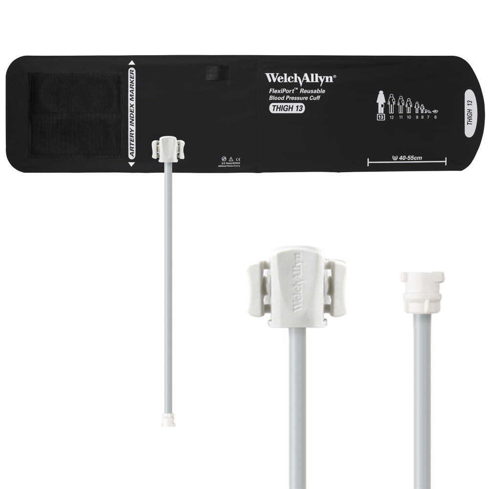 Welch Allyn FlexiPort Blood Pressure Cuff; Size-13 Thigh, Reusable, 1-Tube, Female Locking (#5082-182) Connector Accessories Welch Allyn