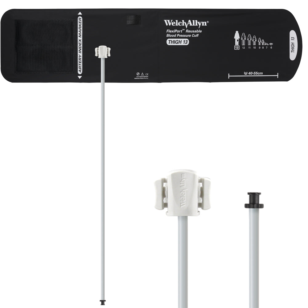 Welch Allyn FlexiPort Blood Pressure Cuff; Size-13 Thigh, Reusable, 1-Tube, Tri-Purpose (#5082-168) Connector Accessories Welch Allyn