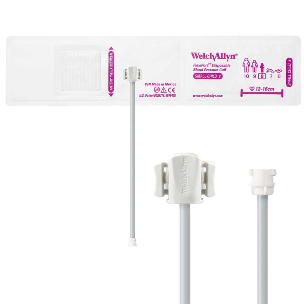 Welch Allyn FlexiPort Blood Pressure Cuff; Size-08 Small Child, Soft Disposable, 1-Tube - Pack of 20 Accessories Welch Allyn