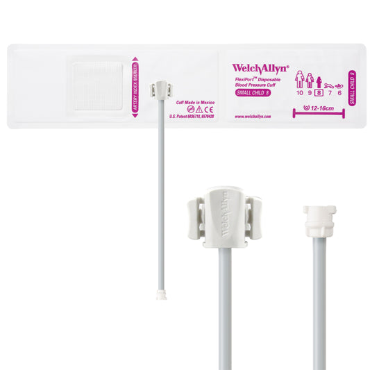 Welch Allyn FlexiPort Blood Pressure Cuff; Size-08 Small Child, Soft Disposable, 1-Tube  - Pack of 20 Accessories Welch Allyn   