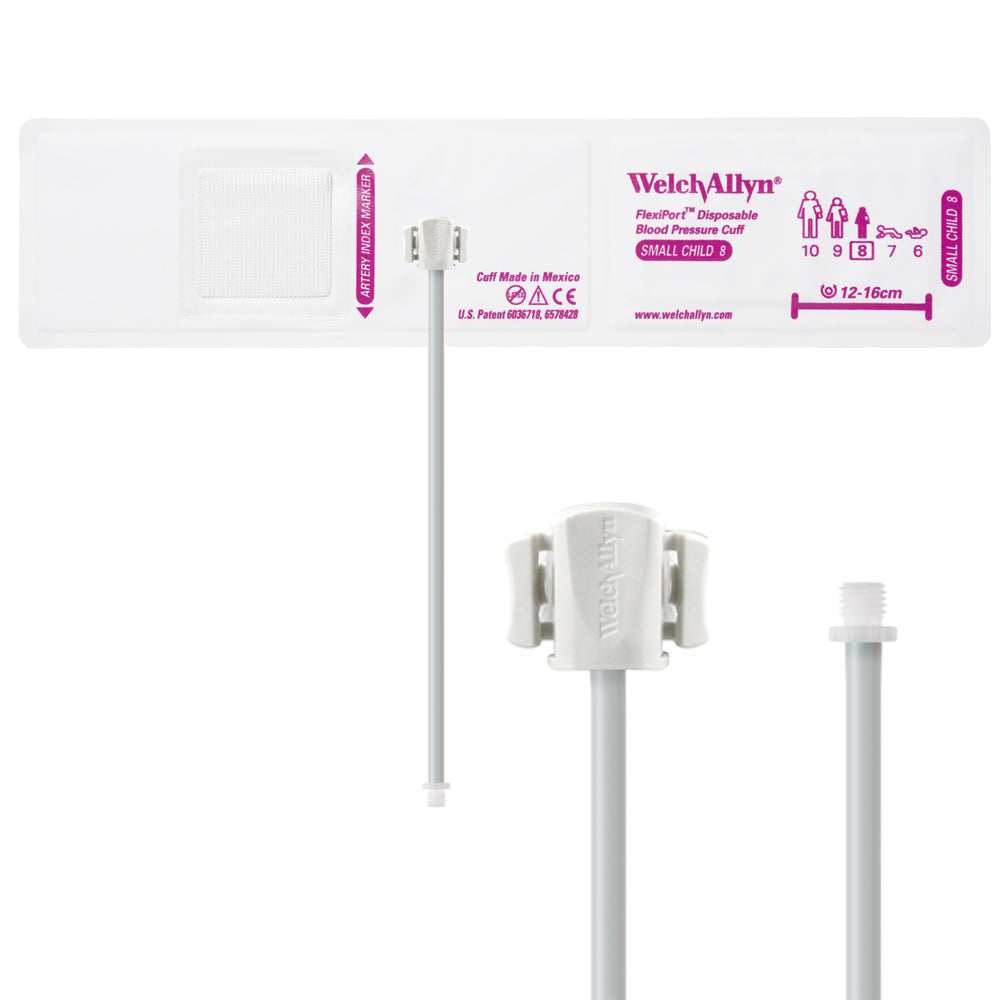 Welch Allyn FlexiPort Blood Pressure Cuff; Size-08 Small Child, Soft Disposable, 1-Tube - Pack of 20 Accessories Welch Allyn