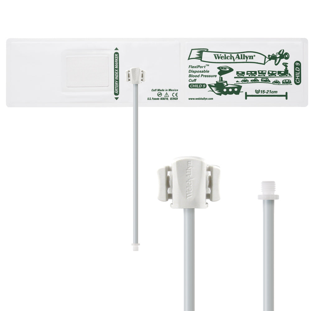 Welch Allyn FlexiPort Blood Pressure Cuff; Size-09 Child, Soft Disposable, 1-Tube - Pack of 20 Accessories Welch Allyn