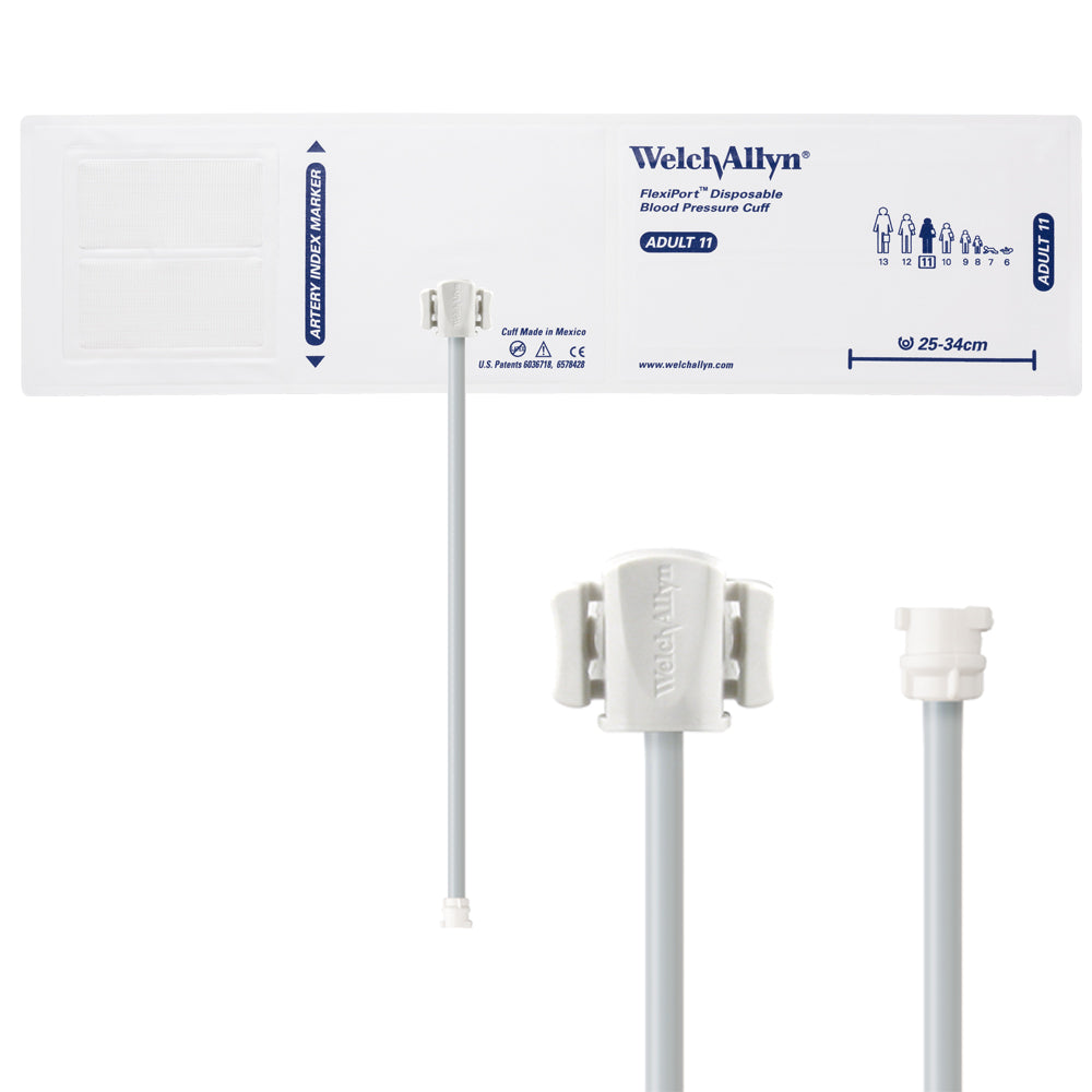 Welch Allyn FlexiPort Blood Pressure Cuff; Size-11 Adult, Soft Disposable, 1-Tube - Pack of 20 Accessories Welch Allyn