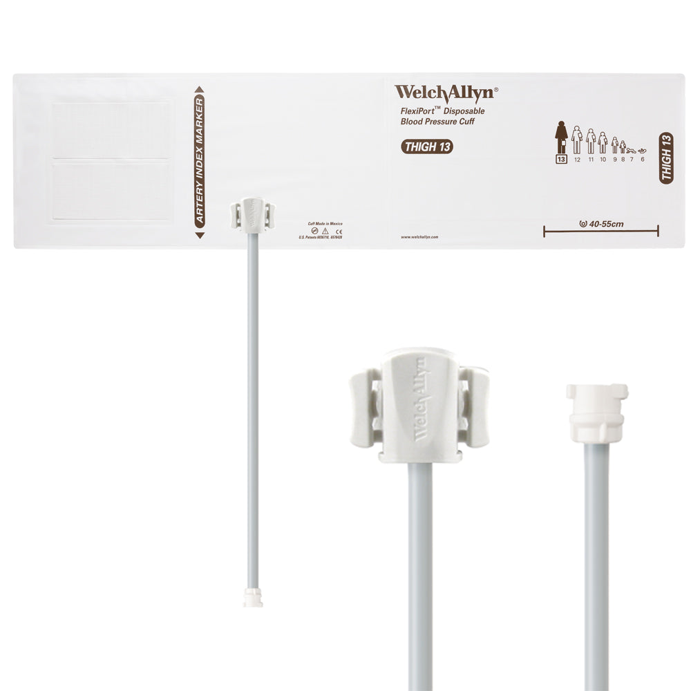 Welch Allyn FlexiPort Blood Pressure Cuff; Size-13 Thigh, Soft Disposable, 1-Tube - Pack of 20 Accessories Welch Allyn
