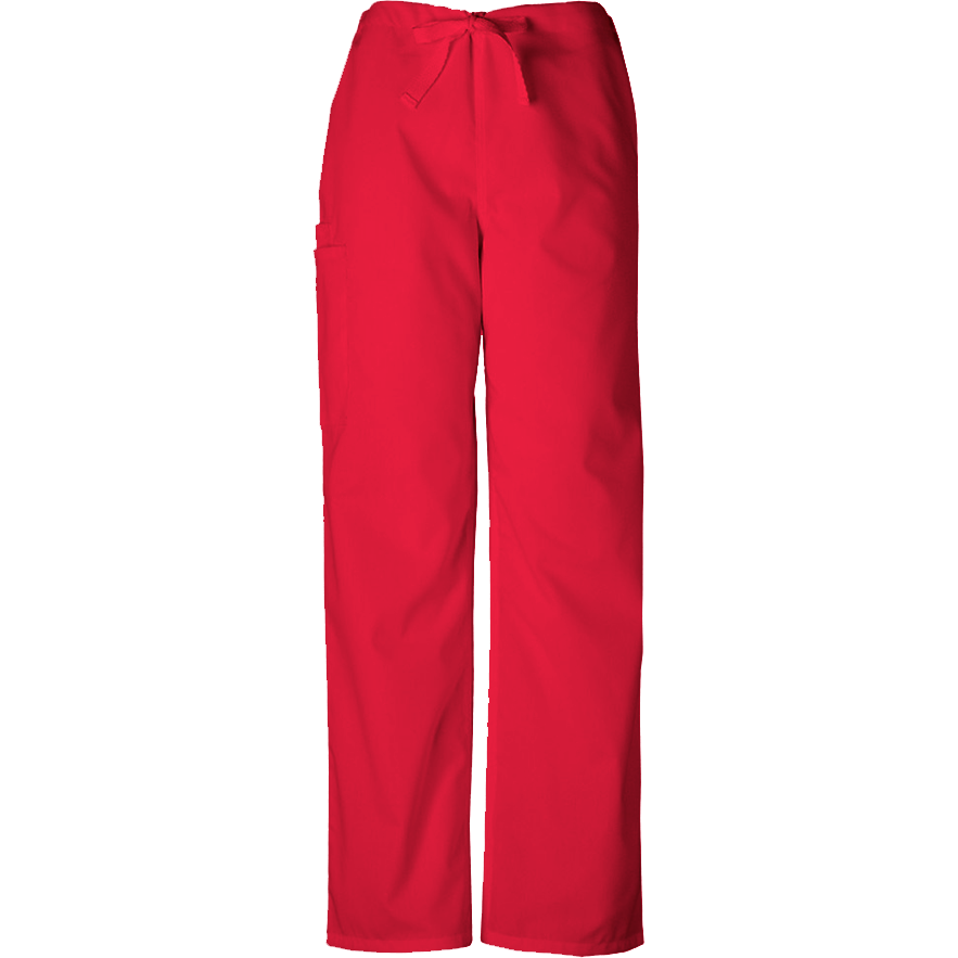 Cherokee WorkWear Unisex Drawstring Scrub Pant - Petite Scrubs Cherokee XS Red