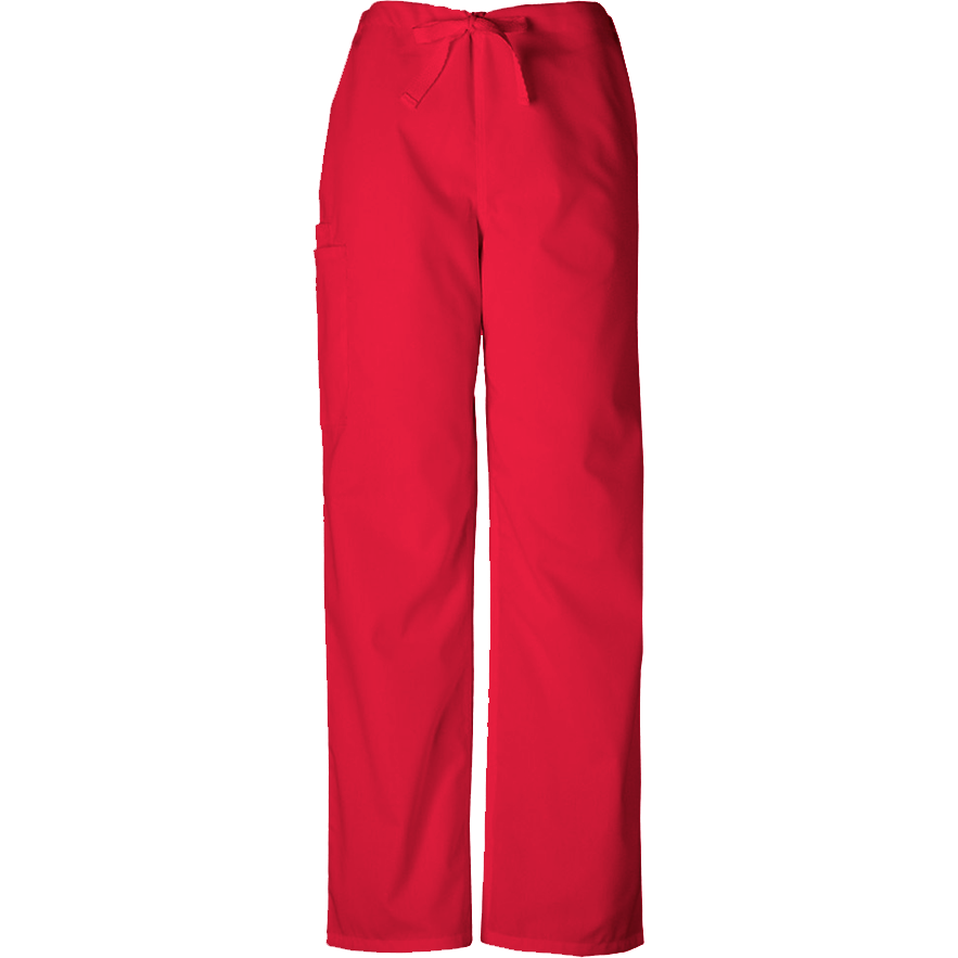 Cherokee WorkWear Unisex Drawstring Scrub Pant - Petite Scrubs Cherokee XS Red 